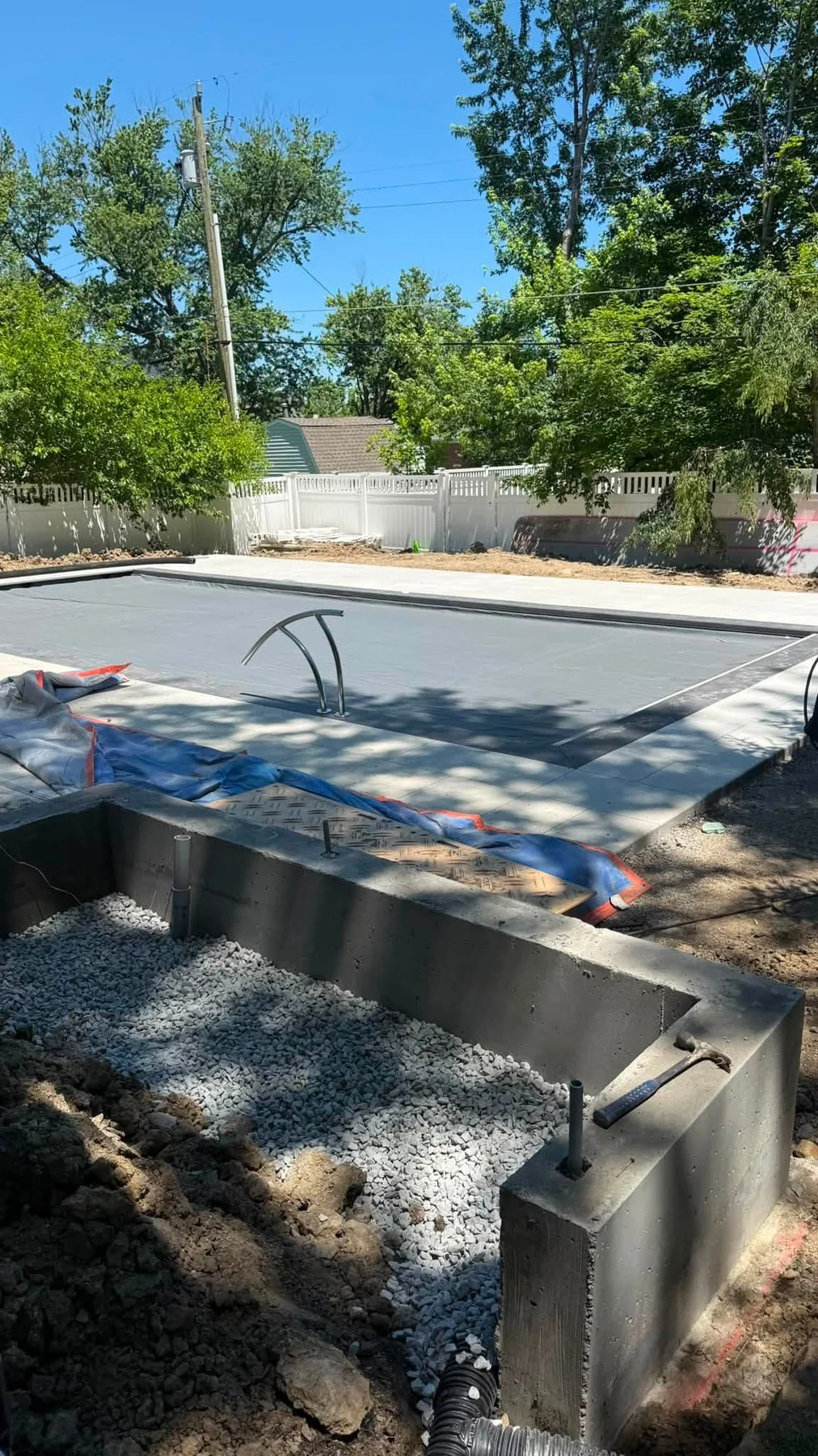 Concrete wall and patio preparation